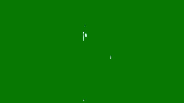 Hand Drawn 2D Animation White Speed Lines and Electric Flash Effect on Green Screen