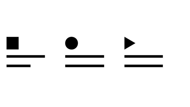 Geometric Shapes with Double Lines in Minimalist Vector Silhouette Style
