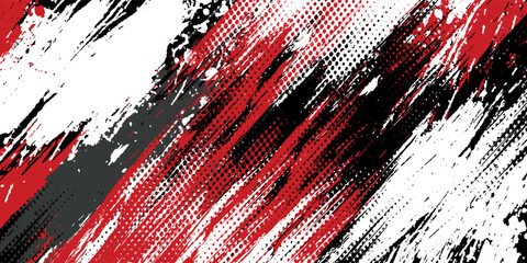 Gaming esport background striking stripes electric banner vector illustration design red black grunge brush wing comic pattern modern abstract concept livery stripes decal paint splash splatter.eps 10 © Samsul
