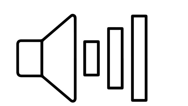 Sound volume indicator vector silhouette with bars during audio level adjustment concept