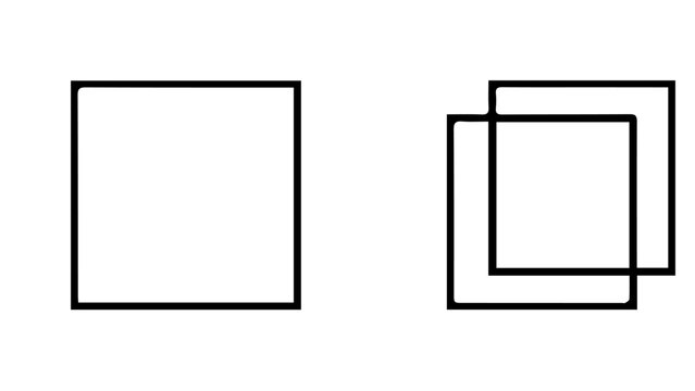 Two Frames with One Overlapping a Simple Concept in Vector Silhouette