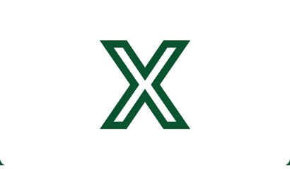 Minimal dark green letter X icon modern typography vector illustration isolated white background © MSTSUFIA
