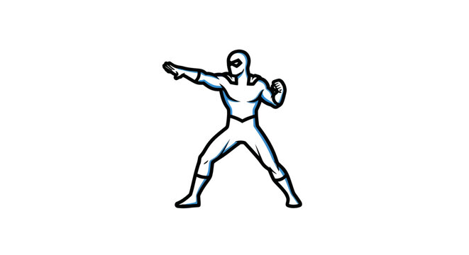 Superhero action pose, comic style illustration, heroic stance