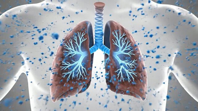3D Animation of Human Lungs Showing Airflow and Respiratory Processes in a Clinical and Educational Style
