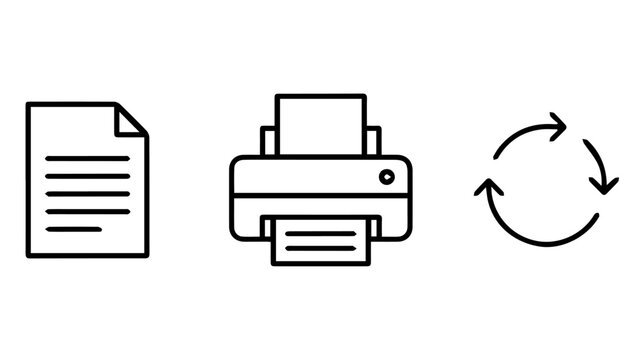 Document printing process with refresh cycle vector silhouette