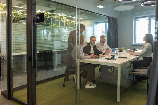 Job interview process is in office. Human resources, meeting and group of hiring candidates for vacancy
