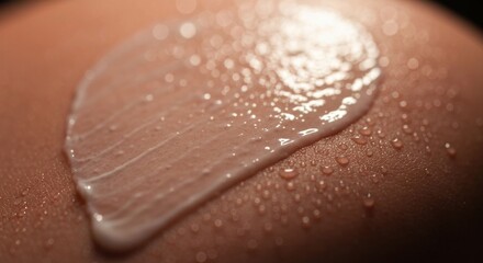 Fototapeta premium Creamy blob on skin, close-up