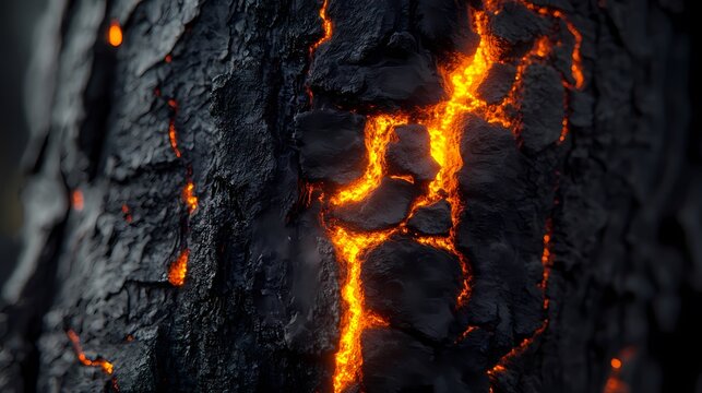 Lightning-Struck Wood Carbonization​ Texture​ poster background