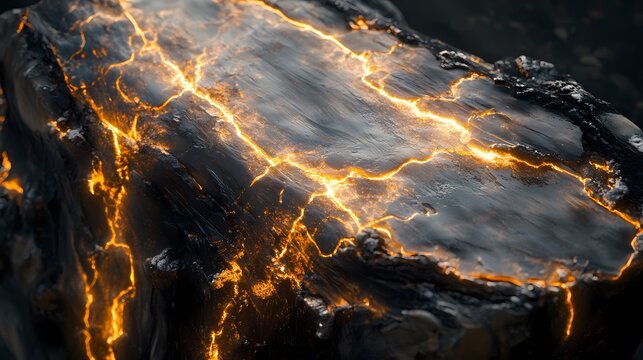 Lightning-Struck Wood Carbonization​ Texture​ poster background