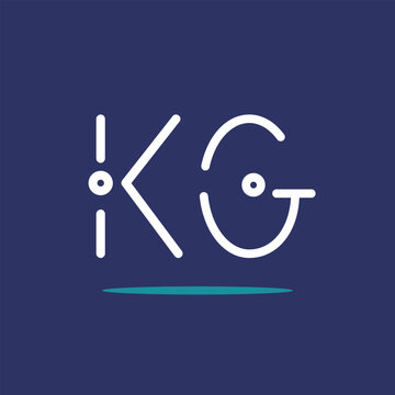 KG letter initials white colored with blue blackground and modern font