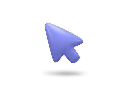 3D isometric pointer arrow icon for web navigation with navigation interface isolated computer movement direction software interactive