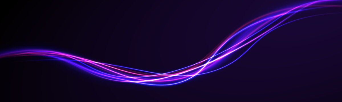 Transparent blue motion rays shimmer gently. Futuristic laser lines create abstract glowing speed effects. Neon waves sparkle softly.