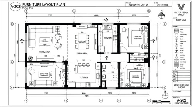 Residential furniture layout plan