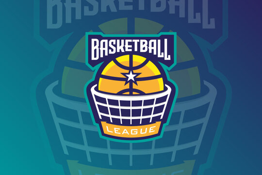 Clean and Dynamic Sports League Emblem Design with Modern Typography