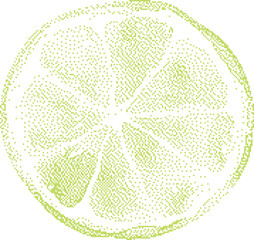 Obraz premium Lime slice with granular texture in soft light for refreshing design concepts
