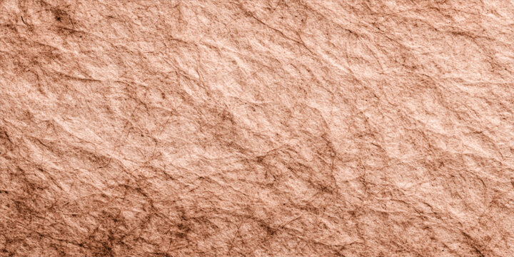 A natural close-up of a rough brown wool and sheep fur texture background with a grunge pattern surface