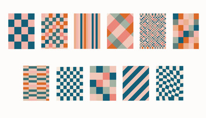 Fototapeta premium Assorted geometric pattern swatches a colorful and modern design collection