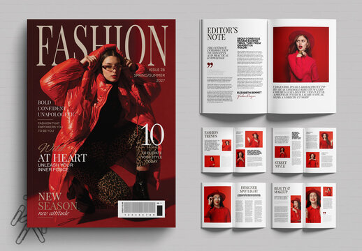 Beauty Fashion Magazine Layout Template