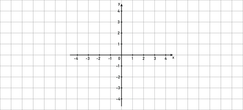 Cartesian Coordinate Grid Graph Paper with X and Y Axes Blank Math Plotting Template