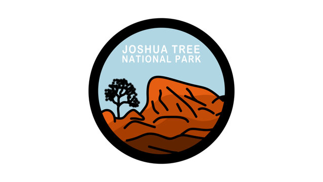 Joshua Tree National Park,  color vector illustration