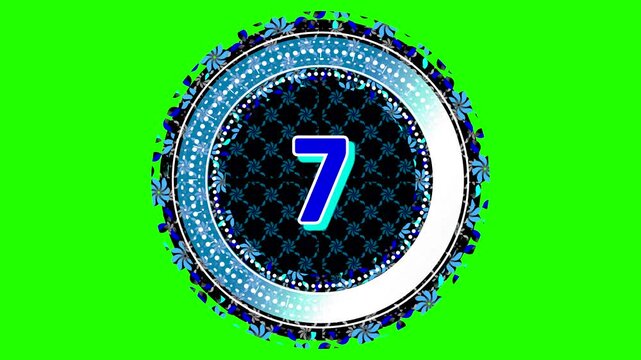 Countdown from 10 to 0 with bright graphics and a fun background for a celebration
