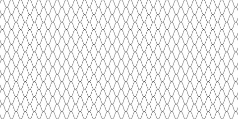 Curved net pattern. Seamless design for sportswear or equipment like soccer goals, volleyball nets, basketball hoops, hockey nets. © Refa