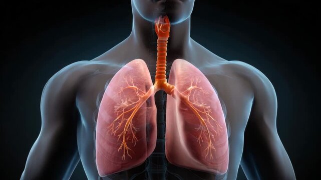 Human torso anatomy lung respiratory system trachea chest medical internal organ x ray health breathing bronchus airway bronchi diagnosis body organ for SEO search visibility