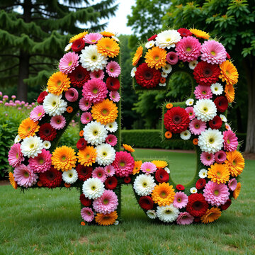 number 43 made from flowers