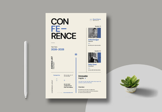 Conference Agenda Poster Template Layout