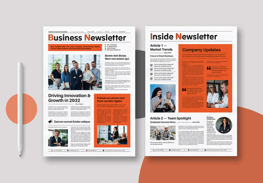 Modern Business Newsletter Design Template