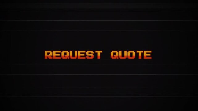 Request Quote 8-Bit Pixel Animation, Retro Video Game Glitch, Arcade Style Text, VHS Scanline Background, Vintage Computer Interface, Digital Distortion 4k video