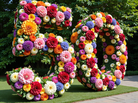 number 50 made from flowers