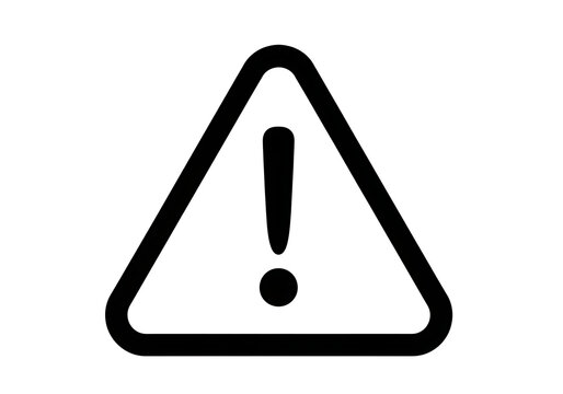 Black and white triangle warning sign icon with exclamation point attention triangle exclamation information minimalist