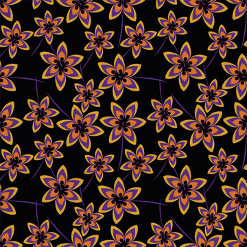 textile design with abstract flower pattern