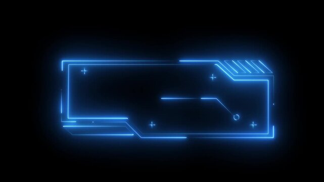 Neon Rectangular Frame Animation &ndash; Futuristic HUD Light Boxes on Black Background