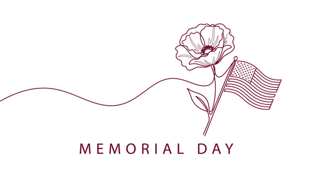 memorial day flower with american flag