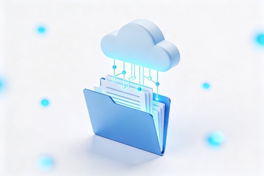 Cloud storage folder with data transfer