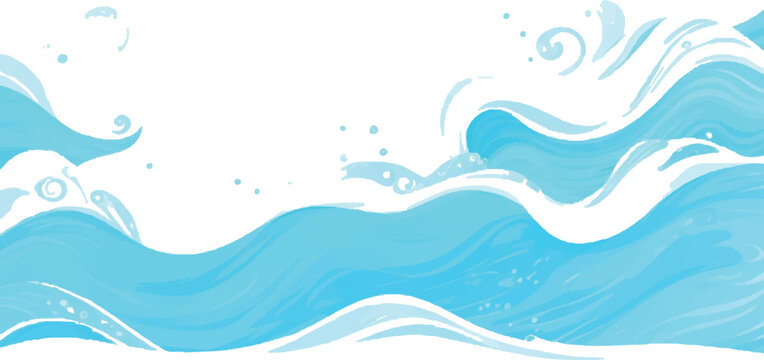 Abstract light blue water waves with small bubbles and copy space abstract background empty space backdrop creative refreshing decorative gradient isolated illustration