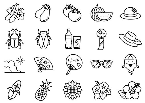 夏イメージアイコン04　Summer-themed icons