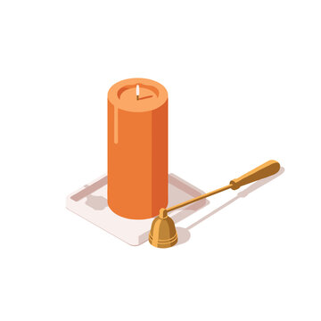 Candle and snuffer on a tray