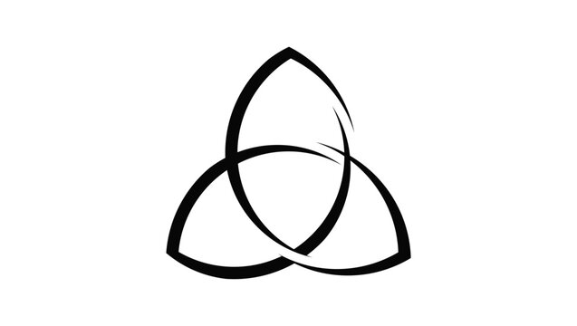 The Trinity Knot Symbol, black isolated vector silhouette