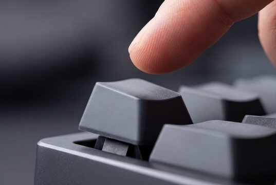 Precision Input: Close-up of Advanced Analog Keyboard Key for Ultimate Control