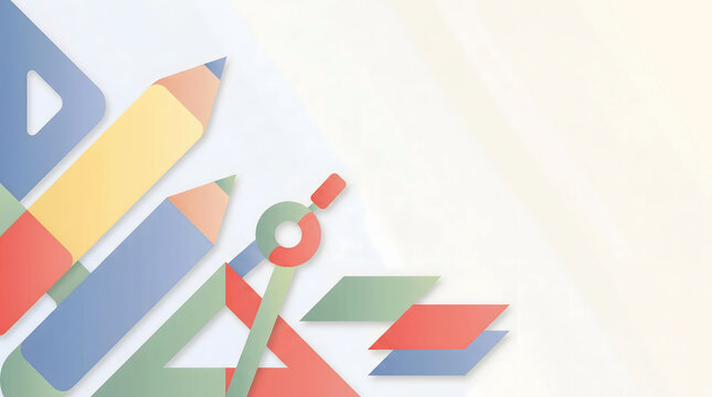 School elements pattern with white background