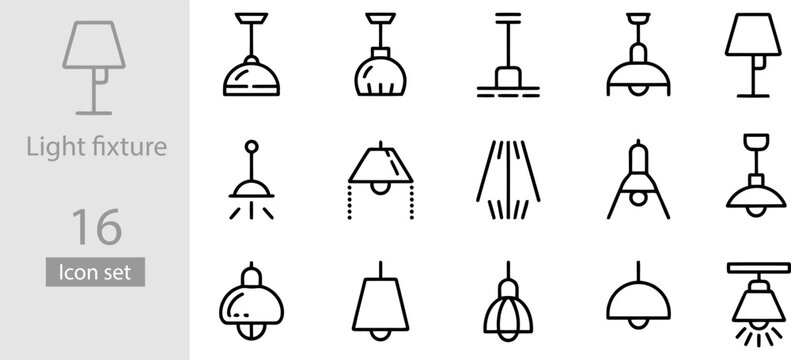 minimal light fixture icons