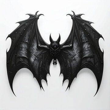 Black Bat with Large Wings Dark Gothic Art