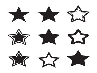 Fototapeta premium Vector illustration of star icons in flat style