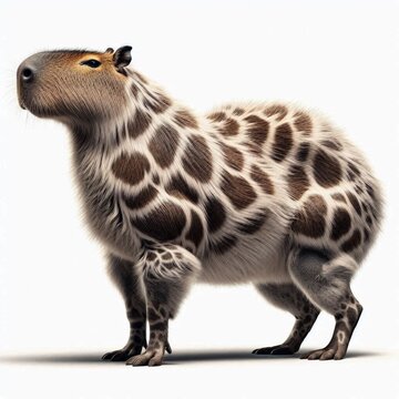Big capibara rodent alone in the image