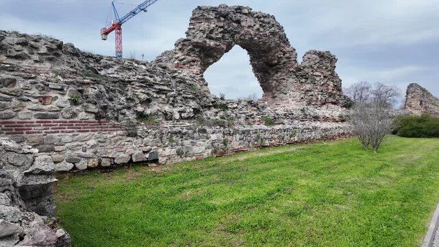 Ruins of Roman fortifications in ancient city of Diocletianopolis, town of Hisarya, Plovdiv Region, Bulgaria