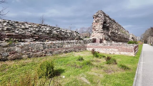 Ruins of Roman fortifications in ancient city of Diocletianopolis, town of Hisarya, Plovdiv Region, Bulgaria