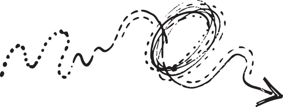 Chaos to clarity black complex tangled arrow path simplification concept on white background